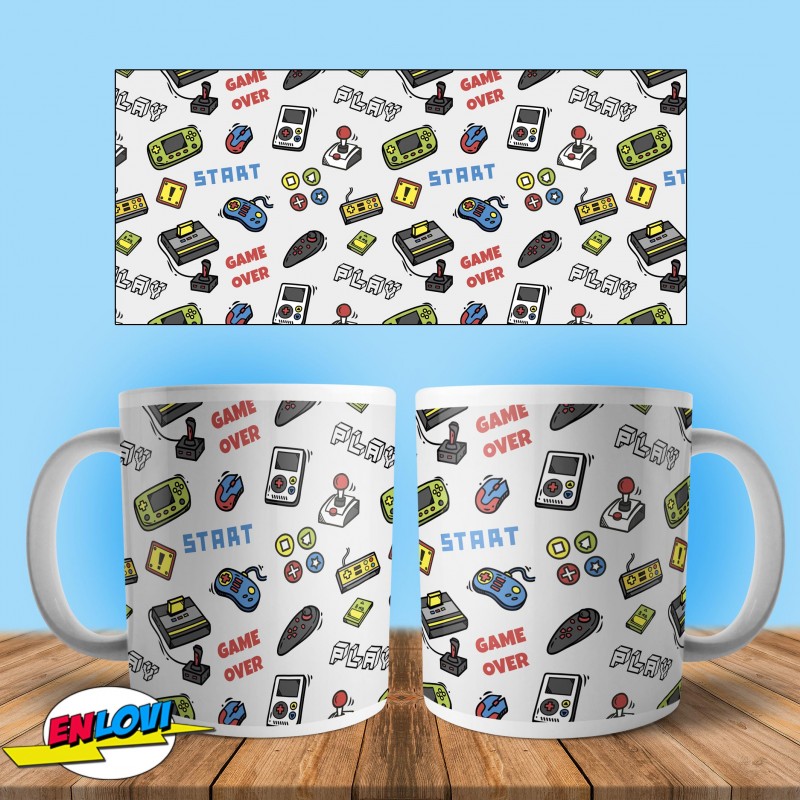 Taza Retro Play Game Over