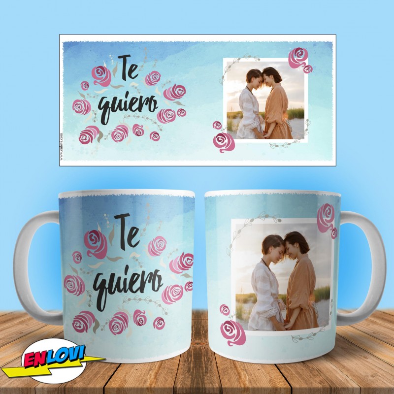 Taza con foto y frese Te quiero