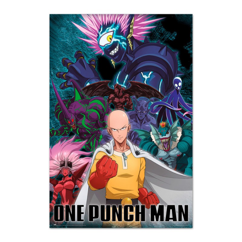 Poster One Punch Mam Saitama vs Villanos