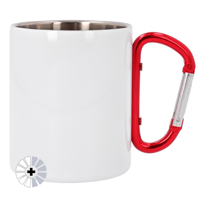 Taza de acero inoxidable con asa mosquetón personalizable