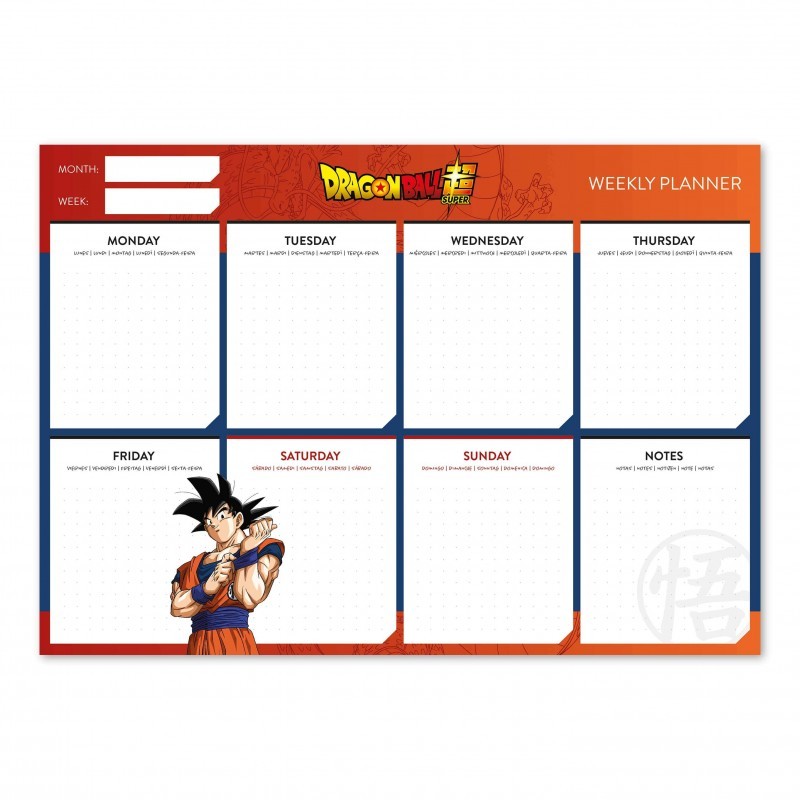 Bloc Planificador semanal A4 Dragon Ball