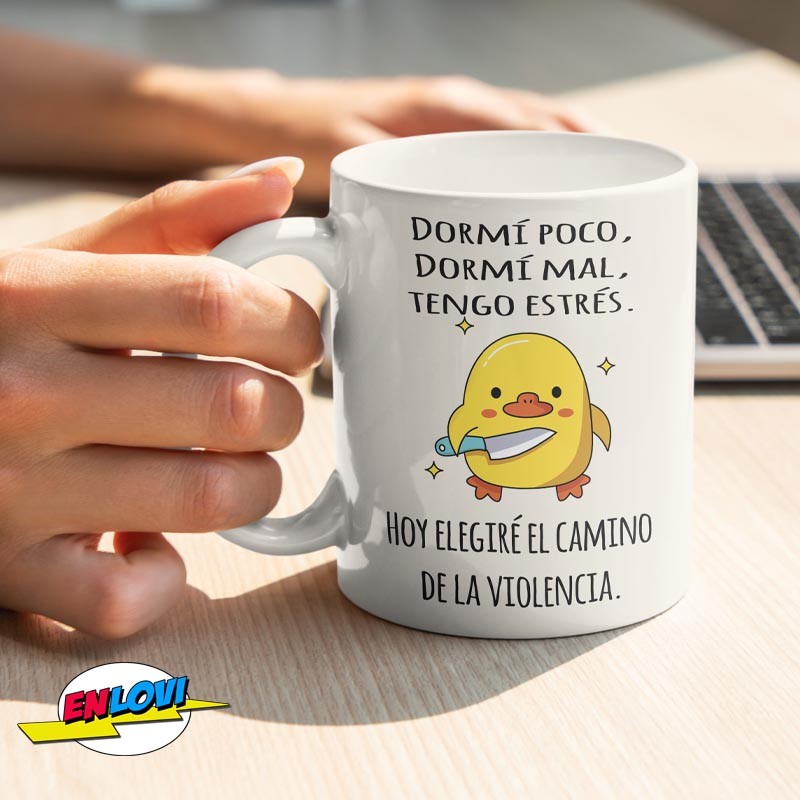 Taza Dormí poco, dormí mal, tengo estrés