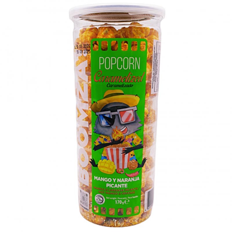 Palomitas popcorn sabor mango y naranja picante