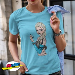 Camiseta Elsa Punk manga corta mujer color turquesa