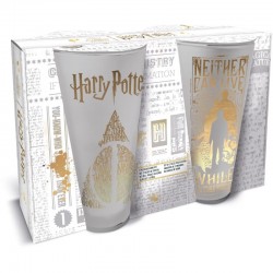 Set de 2 Vasos de cristal Reliquias de la muerte Harry Potter