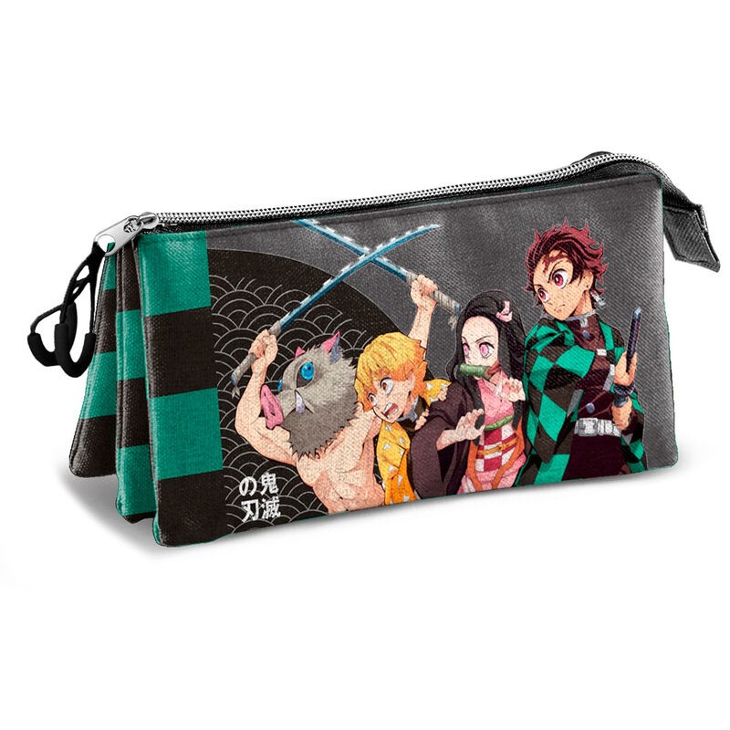 Estuche escolar portatodo triple Demon Slayer Kimetsu No Yaiba Akushon