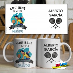 Taza Aquí bebe el mejor entrenador de pádel del mundo