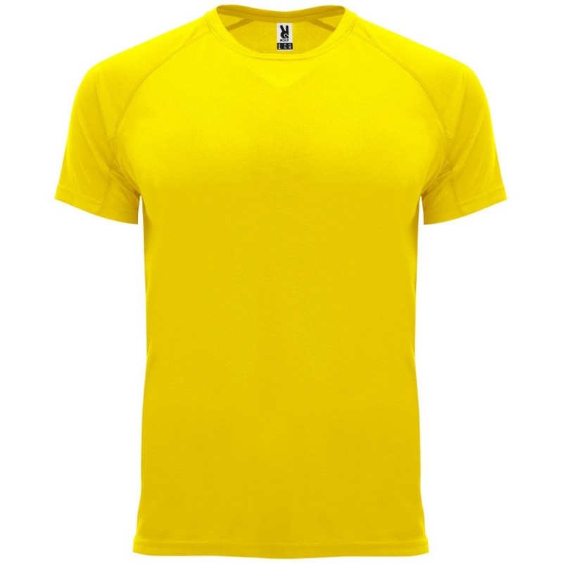 Camiseta tecnica Hombre Manga Corta amarilla