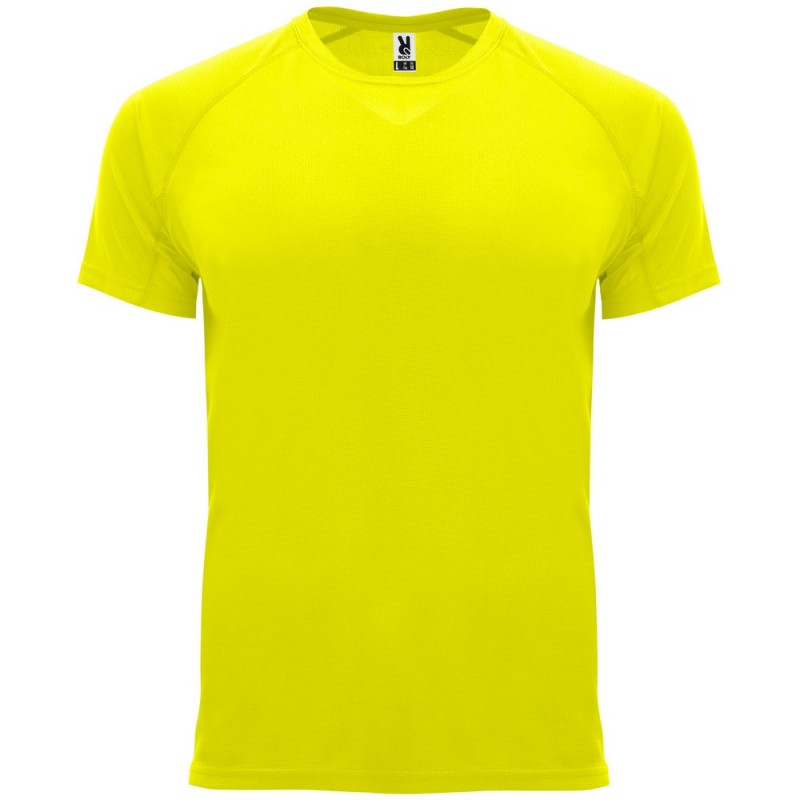 Camiseta tecnica Hombre Manga Corta amarillo fluor