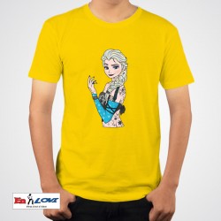 Camiseta Elsa Punk para niños color amarillo