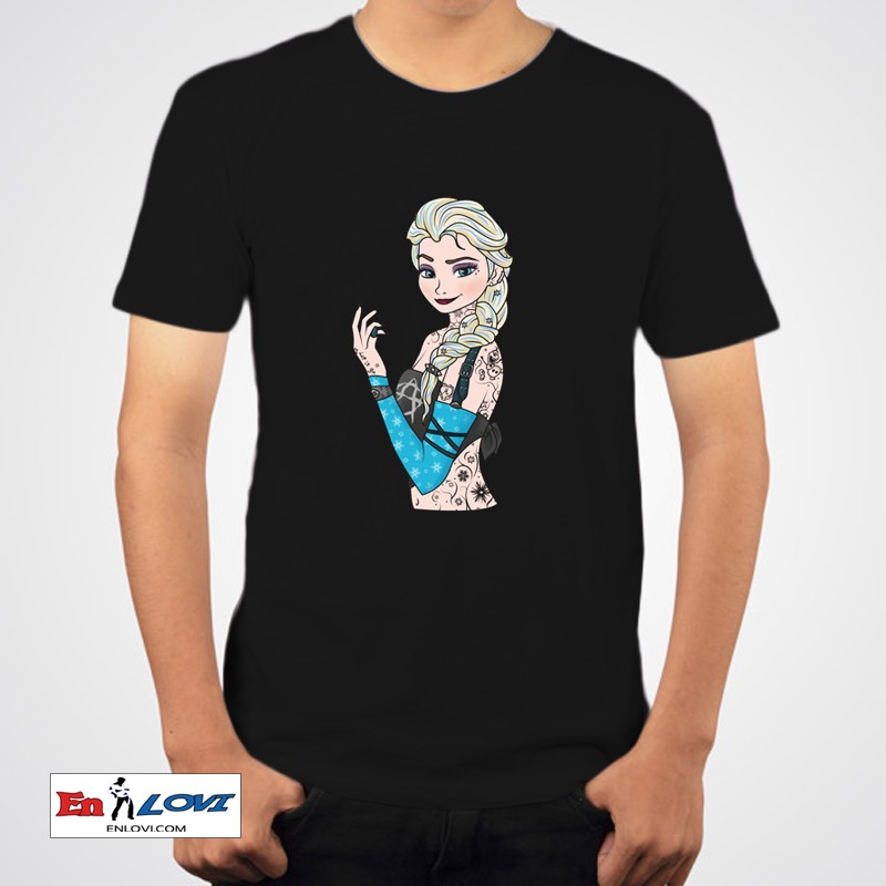 Camiseta Elsa Punk para niños color negro