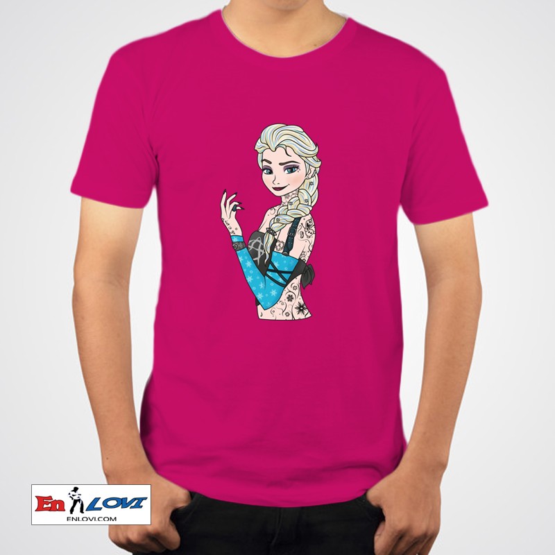 Camiseta Elsa Punk para niños color rosetón