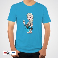 Camiseta Elsa Punk para niños color turquesa