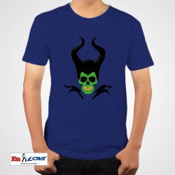 Camiseta calavera malefica para niños manga corta color royal