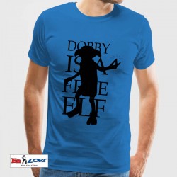 Camiseta Dobby is a free elf para hombre manga corta color azul