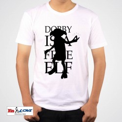 Camiseta Dobby is a free elf para niños manga corta color blanco