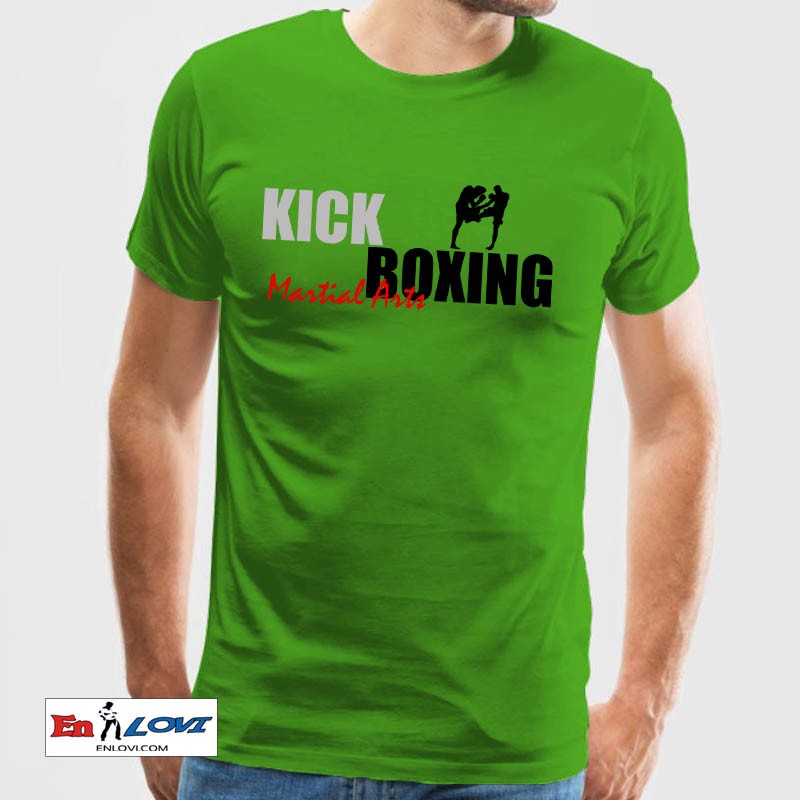 Camiseta KICK BOXING martial arts para hombre color verde