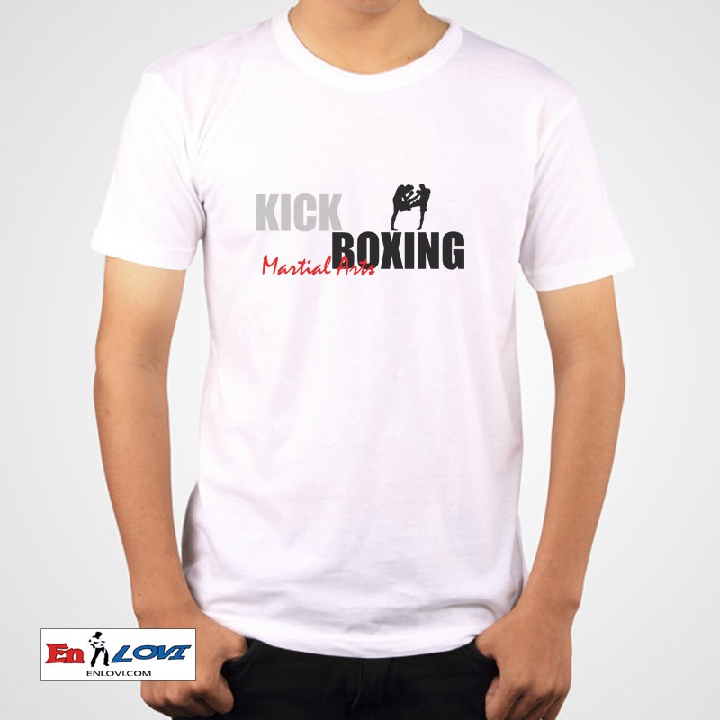 Camiseta KICK BOXING martial arts para niños color blanco