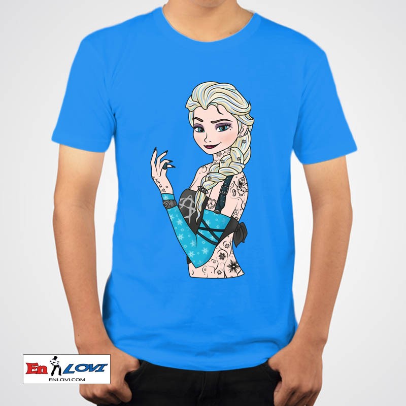 Camiseta para niños Elsa Punk color azul oceano