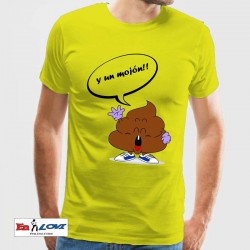 Camiseta y un mojón!! para hombre color amarillo manga corta