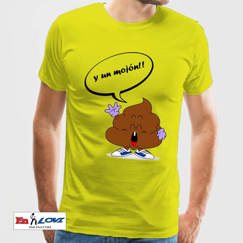 Camiseta y un mojón!! para hombre color amarillo manga corta