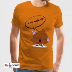 Camiseta y un mojón!! para hombre color naranja manga corta