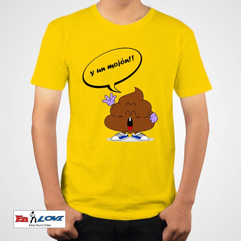 Camiseta y un mojón!! para niños color amarillo manga corta