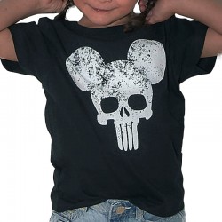 Punisher Mickey camiseta negra para niños