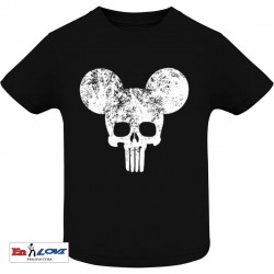 Punisher Mickey camiseta negra para bebés