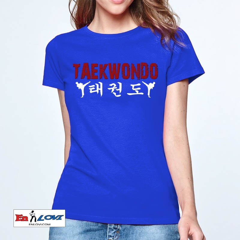 Camiseta Taekwondo para mujer en color azul royal