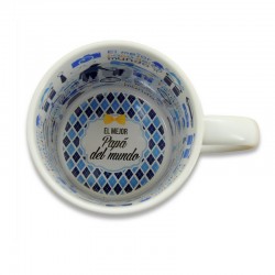 Taza blanca personalizable con interior impreso "Papá"02