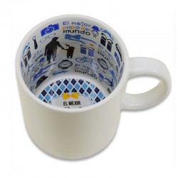 Taza blanca personalizable con interior impreso "Papá"03