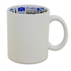 Taza blanca personalizable con interior impreso "Papá"04