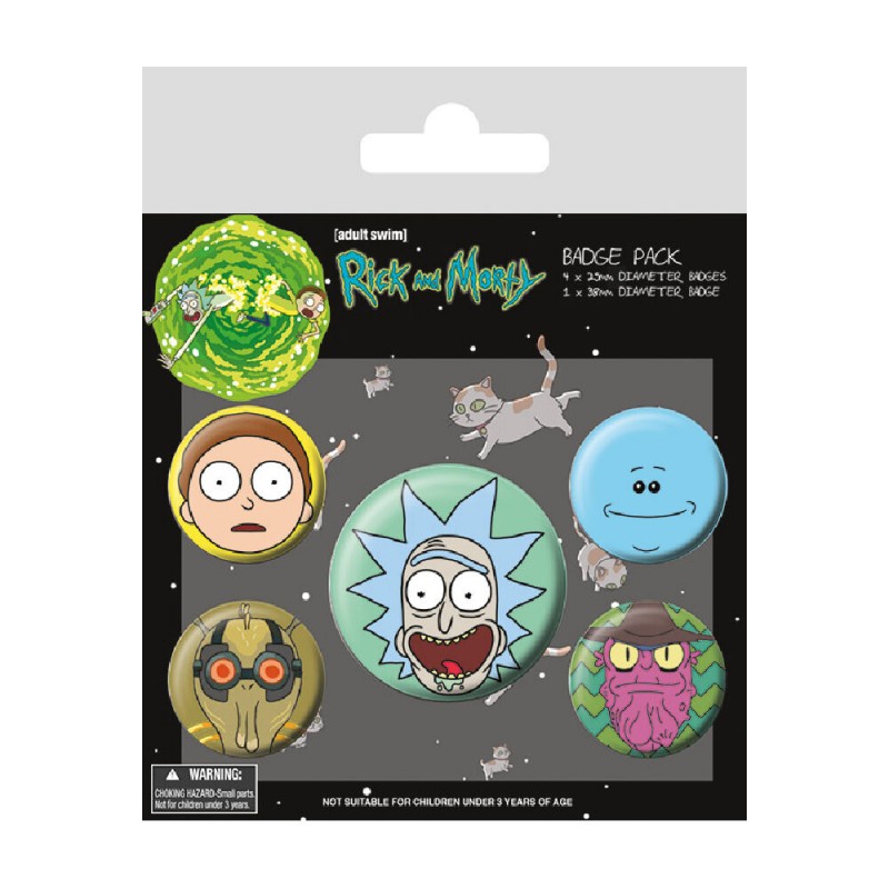 Juego de chapas Rick & Morty Caras