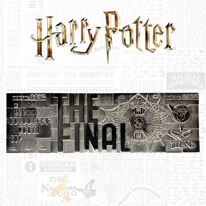 Harry Potter Réplica Quidditch World Cup Ticket Edición Limitada (plateado)