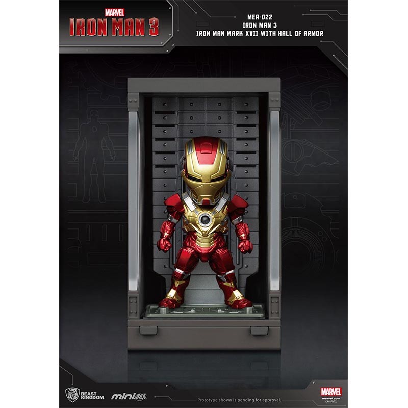 Iron Man 3 Mini Egg Attack Figura Hall of Armor Iron Man Mark XVII 8 cm