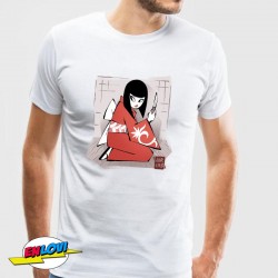 Camiseta Geisha blanca para hombre